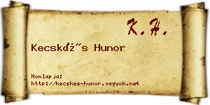 Kecskés Hunor névjegykártya